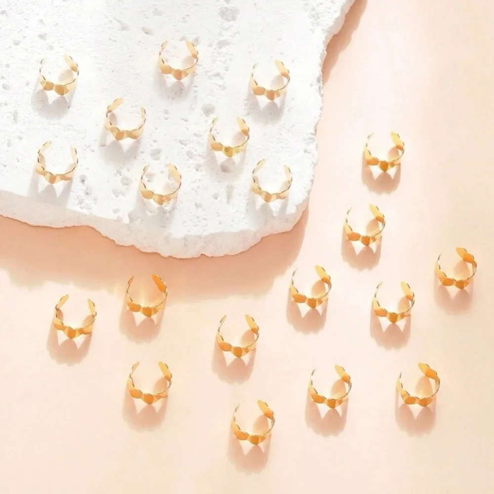 40 Pack Fairy-core Gold Cleopatra Heart Shaped Hair Cuffs Accessories Set Braids